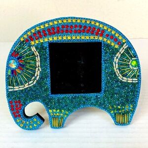 Cost Plus Turquoise Beaded Elephant Picture Frame